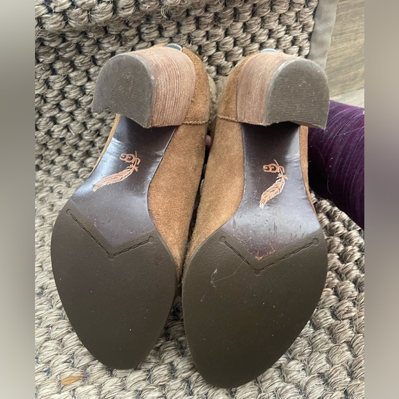 UGG Brown Ankle Boots with Shearling Trim - Picture 6 of 7